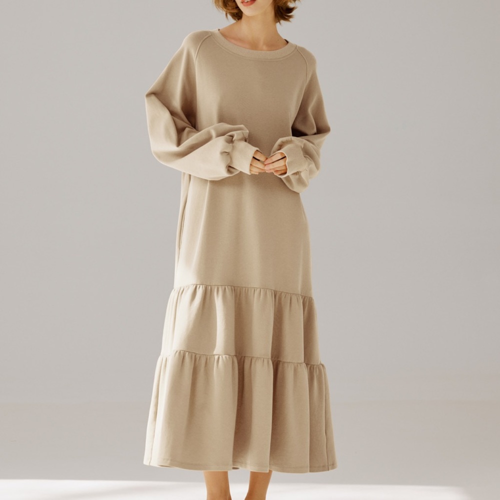 Nap cotton tiered dress